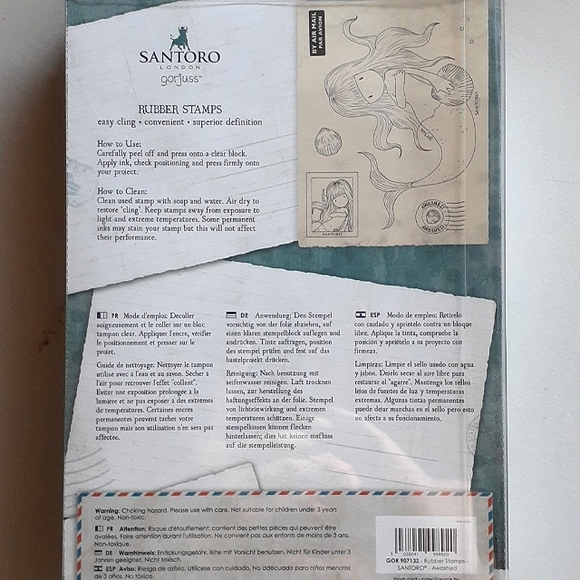 👉*NWT* GORJUSS GIRL STAMP SET~AWASHED~6pc SET~POSTAL COLLECTION~LARGE - Picture 5 of 5